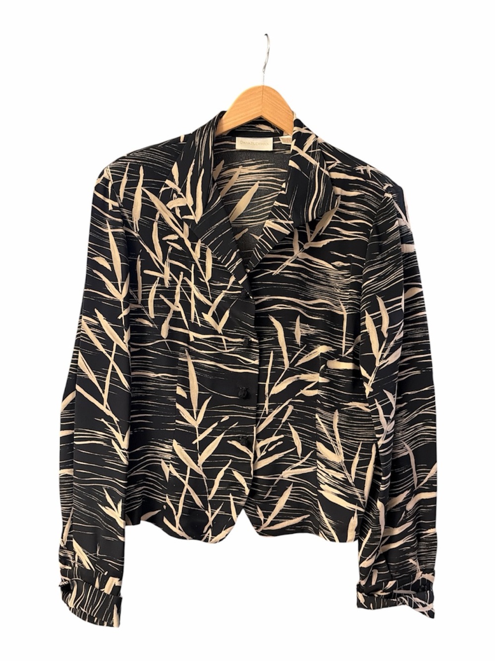 Dana Buchman 100% Silk Abstract Print Button-Front Shirt Size 16